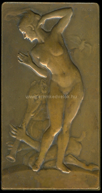 1910 Telcs Ede: Boszorkány bronz plakett