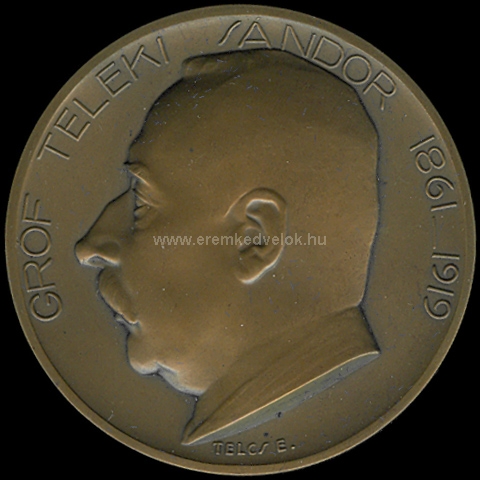 1923/1925 Telcs Ede - Beck . Flp: gr. Teleki Sndor bronz rem