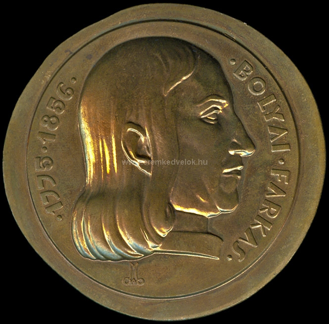1934 Madarassy Walter: Bolyai Farkas bronz rem